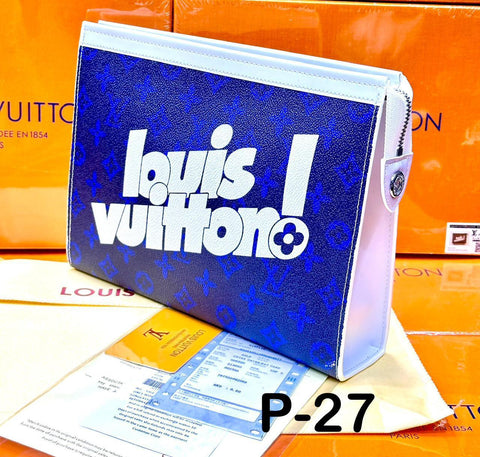 Louis Vuitton Blue & White Monogram Pouch – P-27