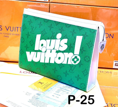 Louis Vuitton Green Monogram Clutch Pouch – Bold Signature Edition