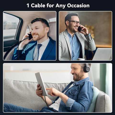 4in1 USB Cable USBA/C- C/Lightning 1meter