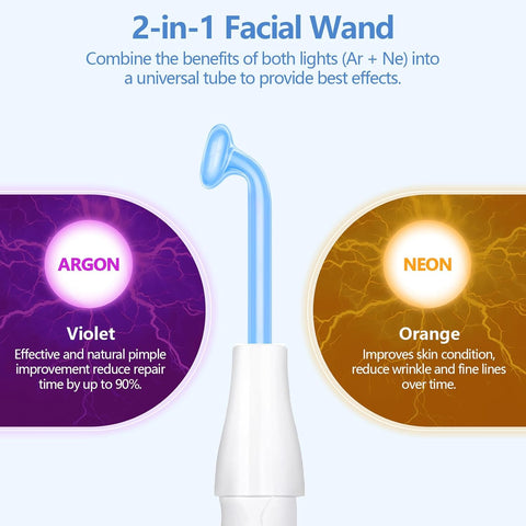 High-Frequency Facial Wand – 4-in-1 Skin Rejuvenation Device for Anti-Aging, Acne Care & Home Spa Treatments