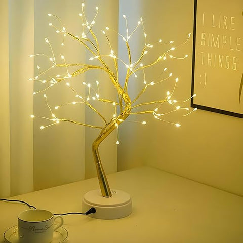 MAGPLAYER 108 LED Sparkly Fairy Tree Lights 20“ Tabletop Bonsai Artificial Tree Lamp