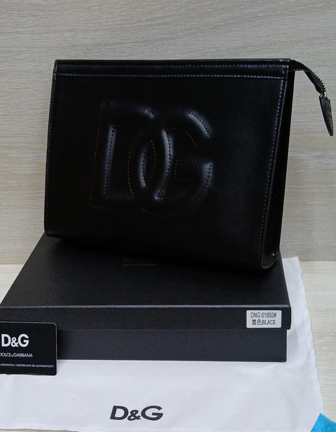 Dolce & Gabbana Embossed Leather Pouch