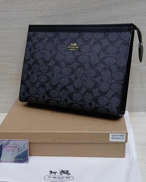 COACH Signature Canvas Pouch