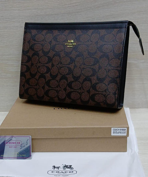 COACH Signature Canvas Pouch