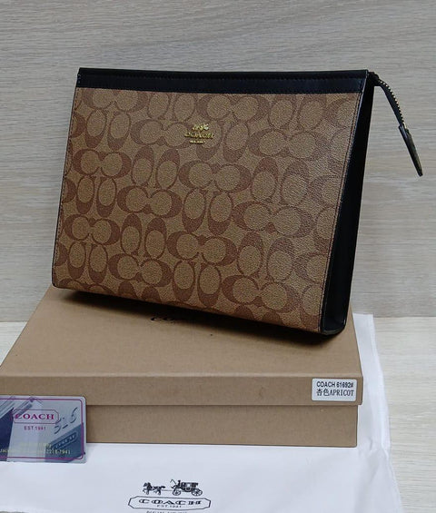 COACH Signature Canvas Pouch